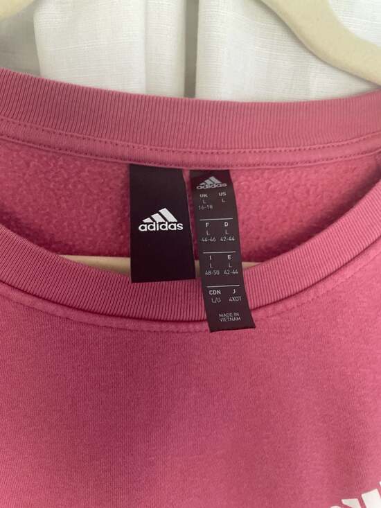 Women’s Adidas Essentials 3-Stripes Fleece Crewneck Sweatshirt in Rose Tone - Picture 2 of 8